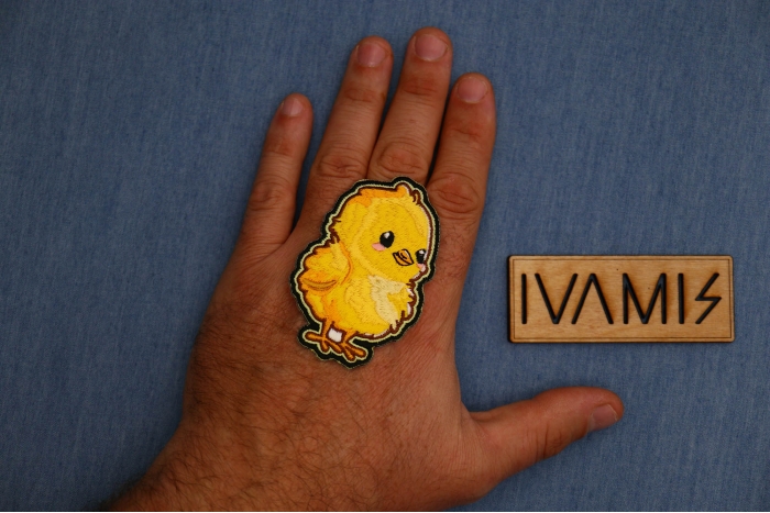 Chick Patch shown on hand for size comparison