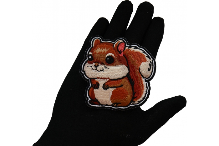 Chipmunk Patch shown on hand for size comparison