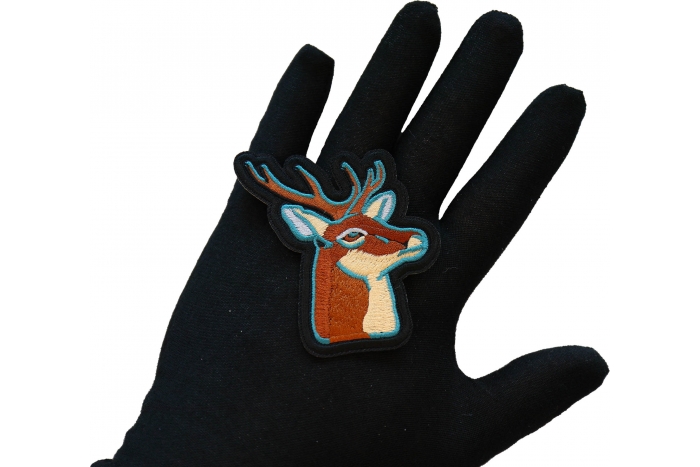 Deer Patch, Cute Animal Patches shown on hand for size comparison
