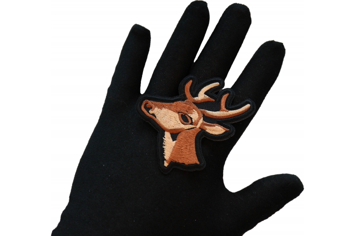 Buck Deer Patch, Cute Animal Patches shown on hand for size comparison