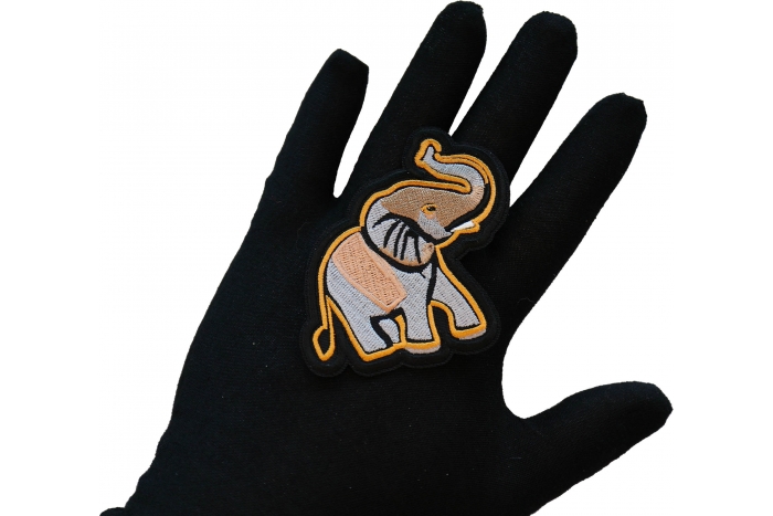 Elephant Patch, Cute Animal Patches shown on hand for size comparison