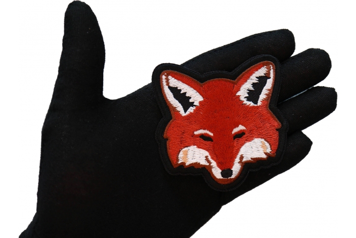 Fox Patch, Cute Animal Patches shown on hand for size comparison