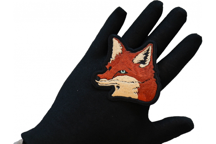 Fox Patch, Cute Animal Patches shown on hand for size comparison