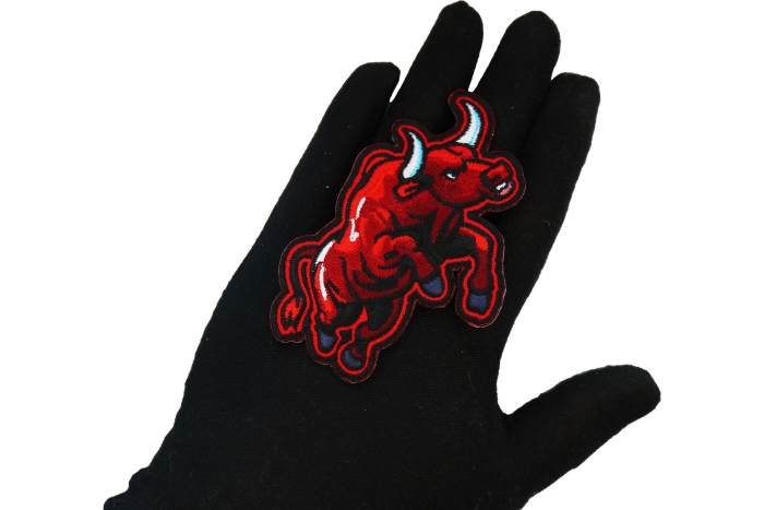 Red Bull Patch shown on hand for size comparison