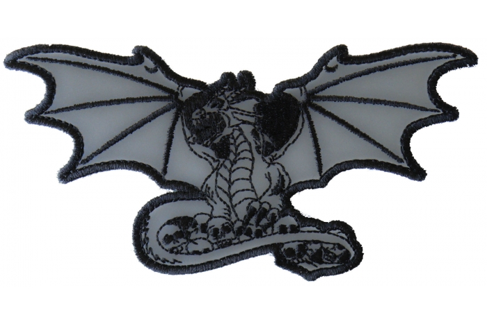 Dragon with Skulls Reflective Patch 