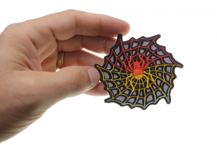 Flaming Spider and Web Patch over Gray Flaming Spider and Web Patch over Gray