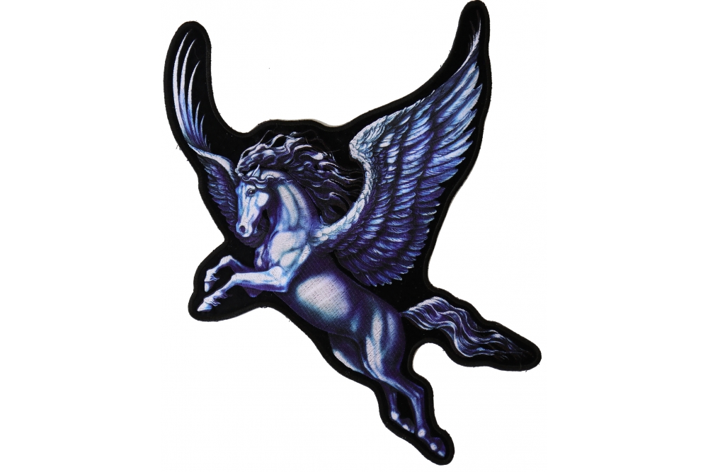 Pegasus Horse Blue Wings Back Patch
