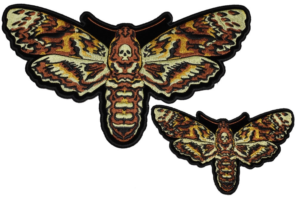 Wicked Moth with Skull Small and Large Patch Set
