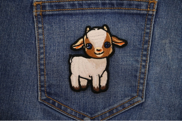 Baby Goat Patch shown on jeans