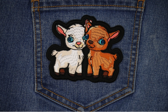 Baby Goats Patch shown on jeans