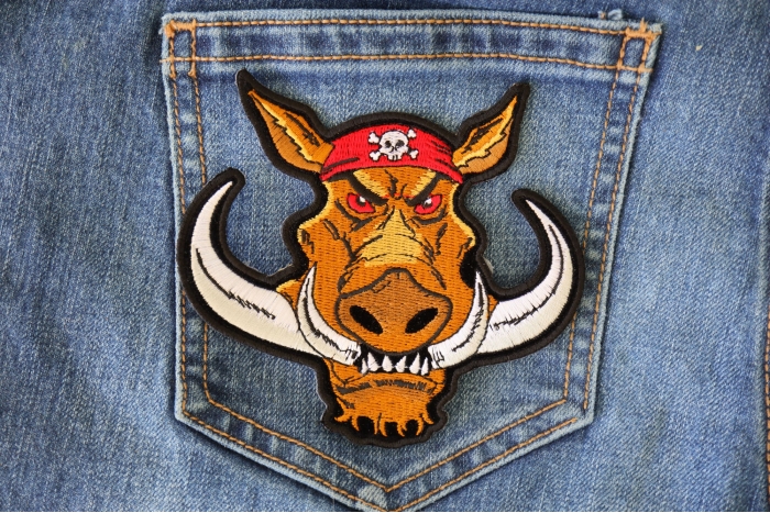 Wild Hog Patch shown on jeans
