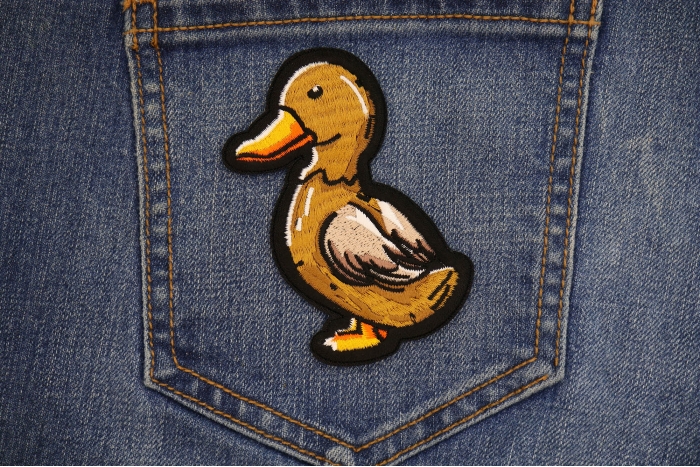 Brown Duck Patch shown on jeans