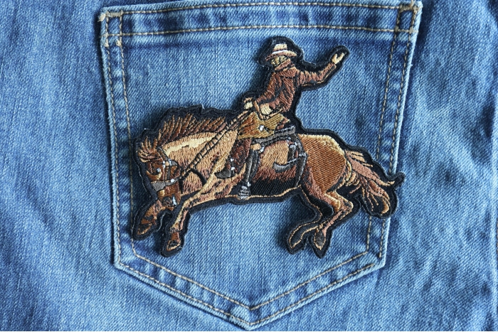 Cowboy Horse Patch shown on jeans