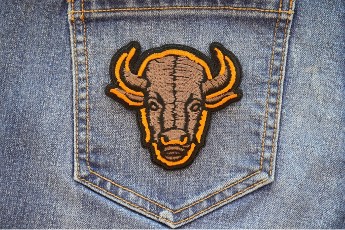 Buffalo Iron on Patch shown on jeans