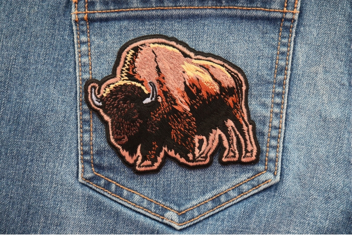 Buffalo Patch shown on jeans