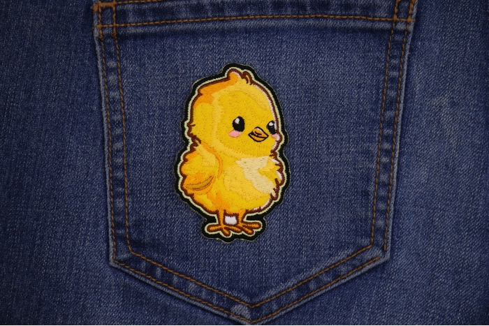 Chick Patch shown on jeans