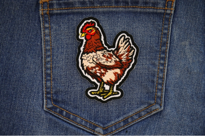 Chicken Patch shown on jeans