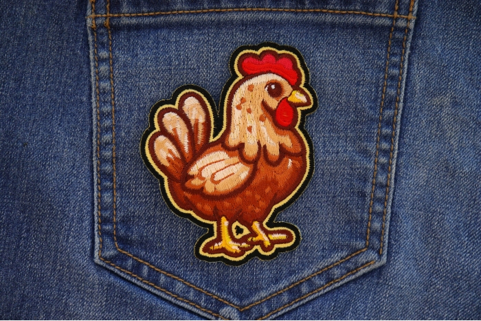 Chicken Patch shown on jeans