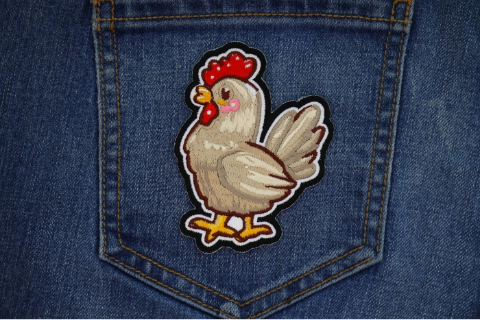 Chicken Patch shown on jeans