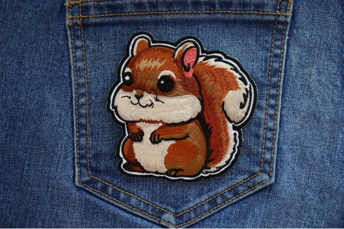 Chipmunk Patch shown on jeans