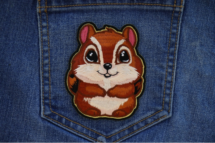 Chipmunk Patch shown on jeans