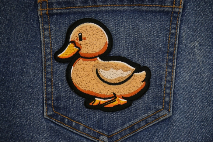 Cute Duck Patch shown on jeans