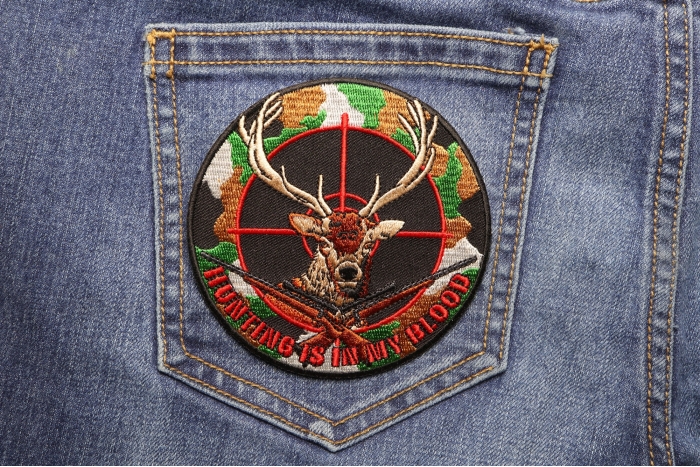Deer Hunter Patch shown on jeans