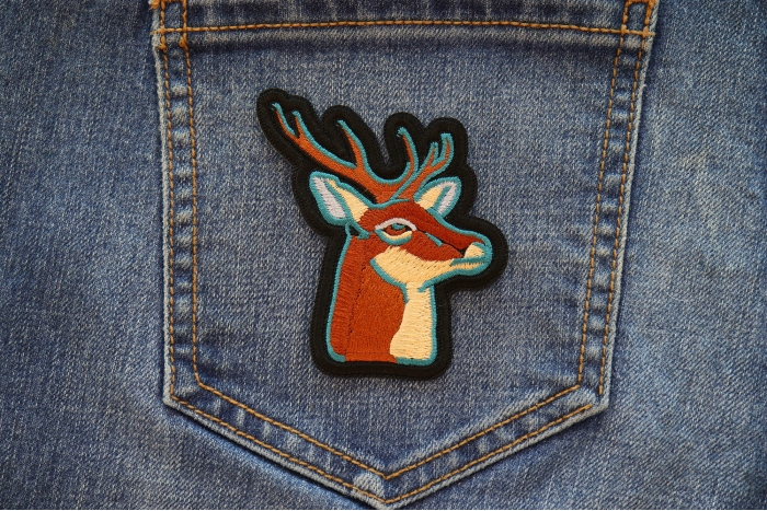 Deer Patch shown on jeans