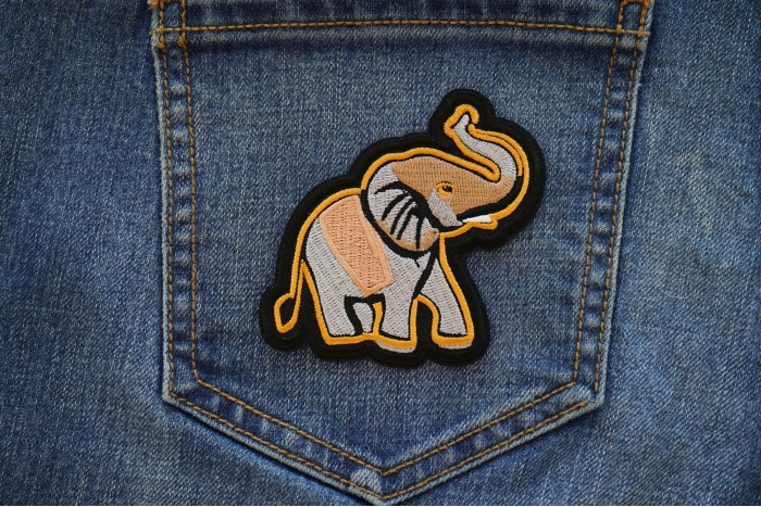 Elephant Patch shown on jeans