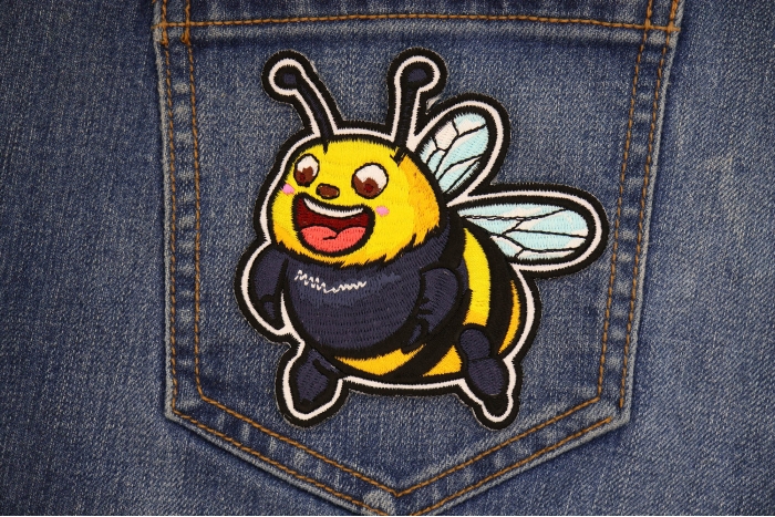Fat Bee Patch shown on jeans