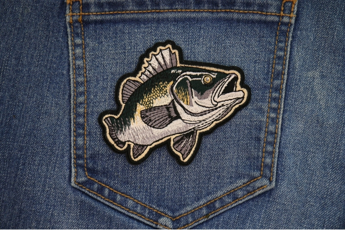 Fish Patch shown on jeans