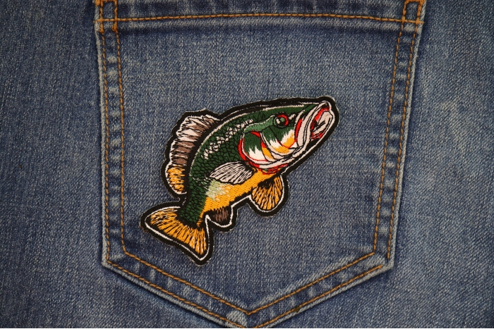 Fish Patch shown on jeans