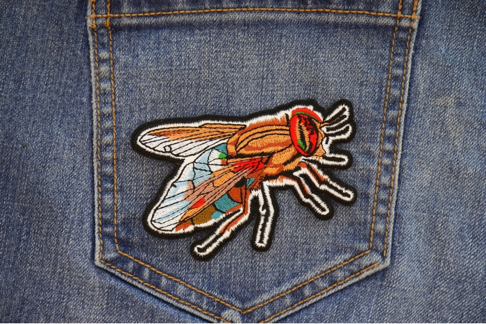 Fly Patch shown on jeans