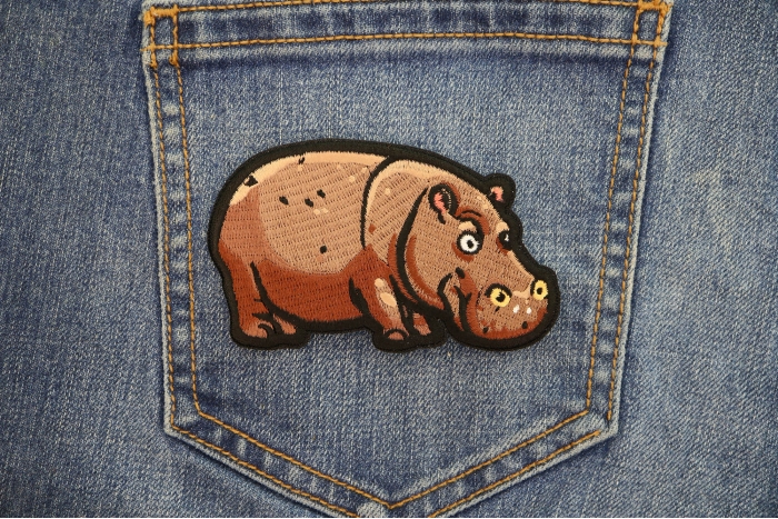 Hippo Patch shown on jeans