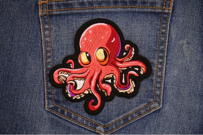 Octopus Patch shown on jeans