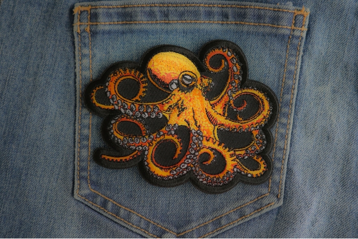 Octopus Patch shown on jeans