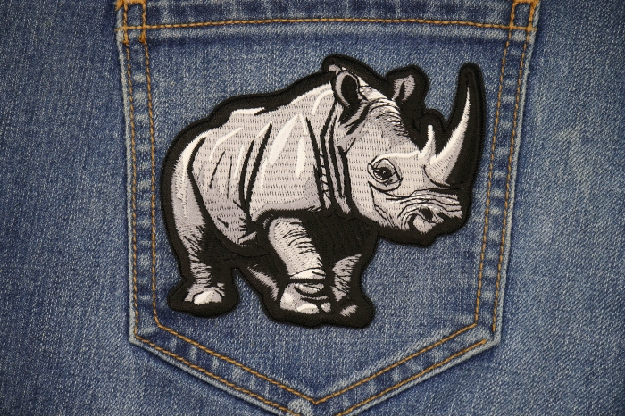 Rhino Patch shown on jeans