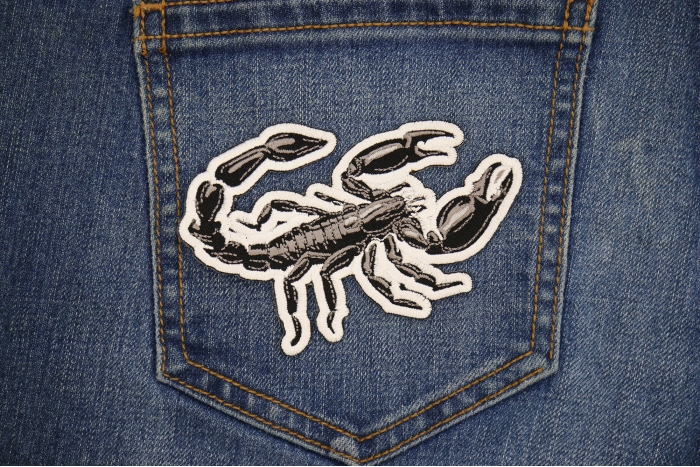 Scorpion Patch shown on jeans