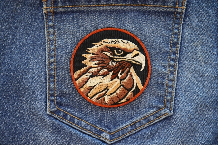 Speedy Hawk Iron on Patch shown on jeans