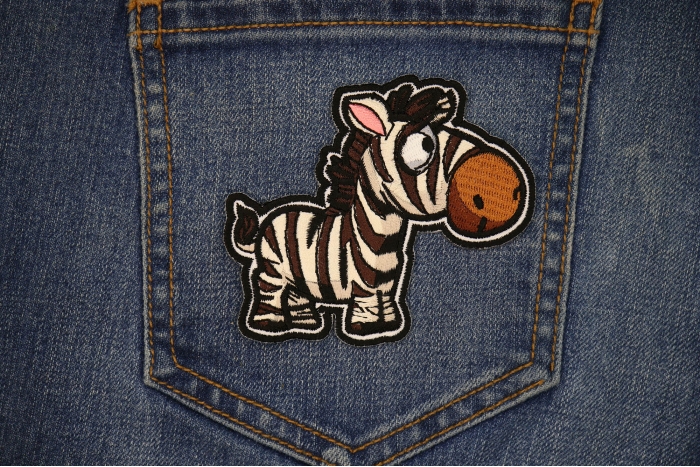 Zebra Patch shown on jeans