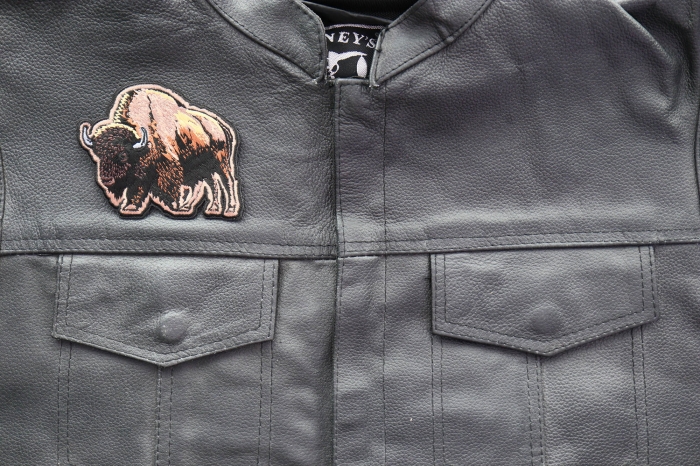 Buffalo Patch shown on leather vest
