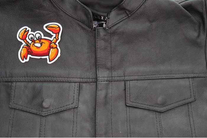 Crab Patch shown on leather vest