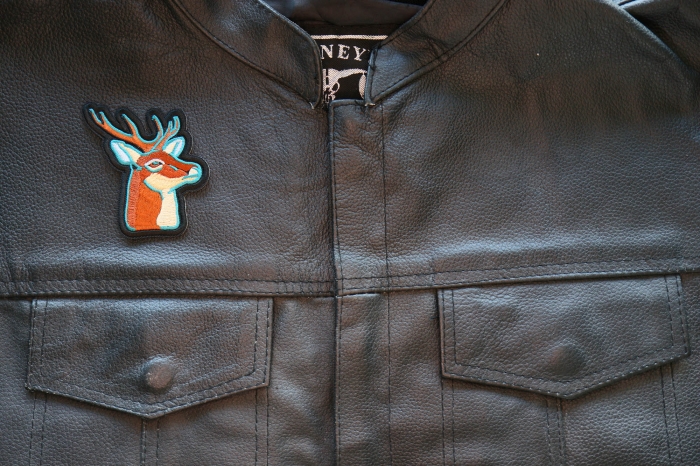 Deer Patch, Cute Animal Patches shown on leather vest