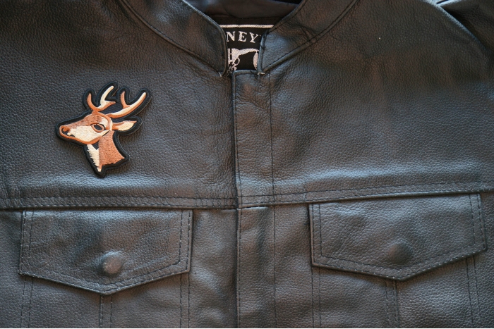 Buck Deer Patch, Cute Animal Patches shown on leather vest