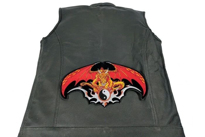  shown on leather vest