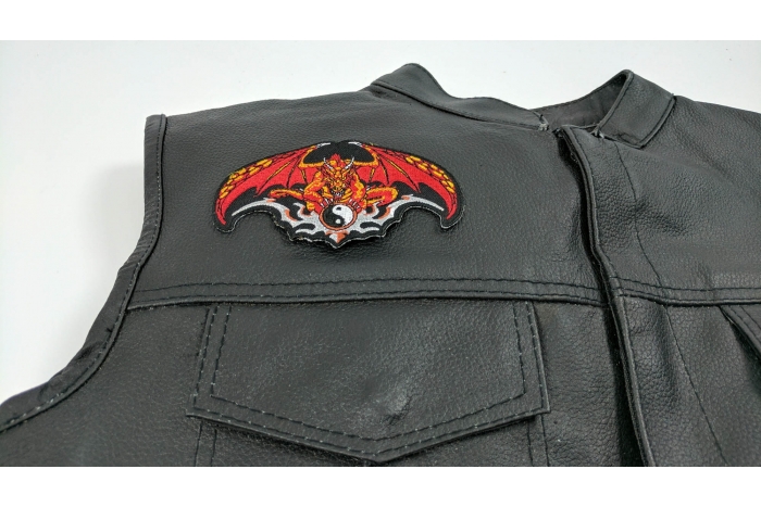  shown on leather vest