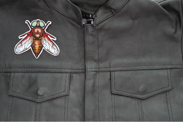 Fly Patch shown on leather vest