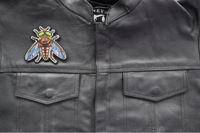 Fly Patch shown on leather vest