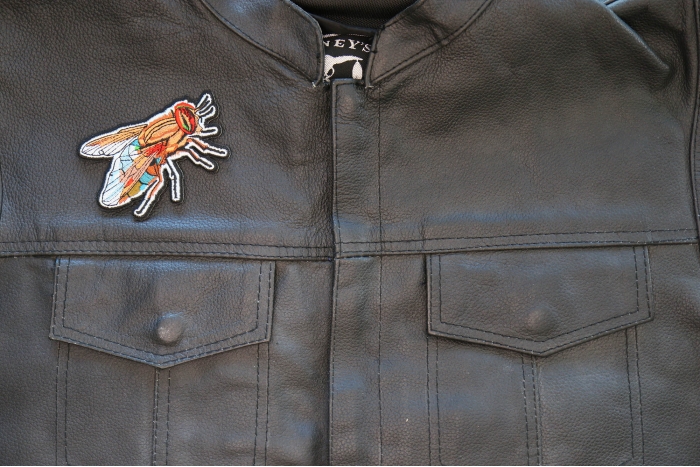 Fly Patch shown on leather vest