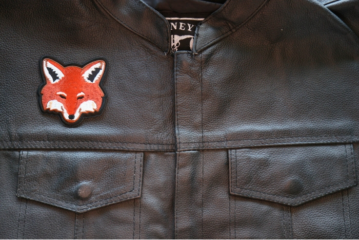 Fox Patch, Cute Animal Patches shown on leather vest